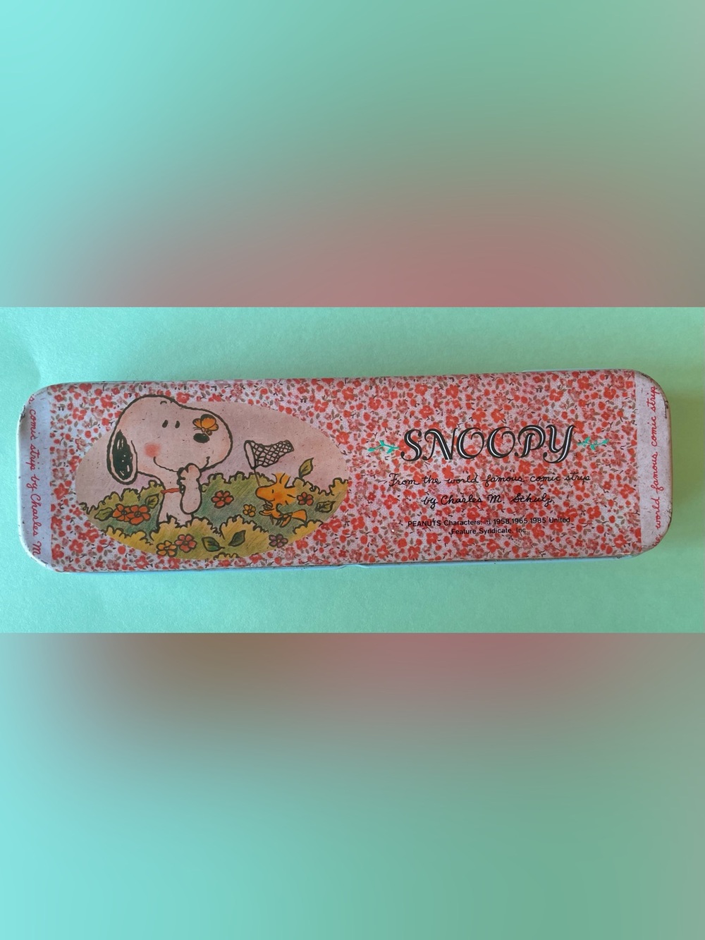 Vintage 80s Snoopy Pencil Tin